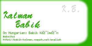 kalman babik business card